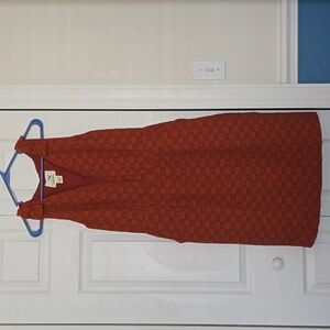 Tabitha Anthropologie Tema Rust Red Orange Basket Weave Summer Dress‎ 12